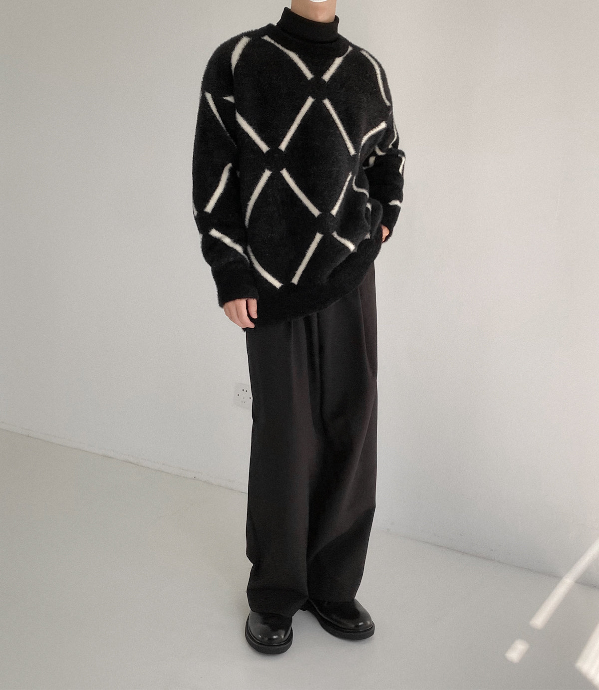 Mohair Sweater Boys Loose Warm Crew Neck Sweater