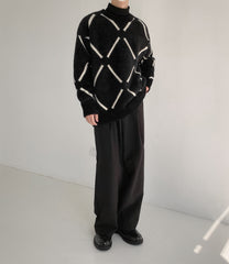 Mohair Sweater Boys Loose Warm Crew Neck Sweater
