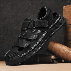 Men's Simple All-match Leather Non-slip Sandals