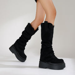 Europäische und amerikanische klobige Damenstiefel