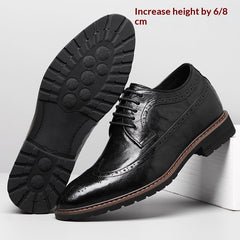 Bullock Men's 8cm Height-increasing Derby Shoes In British Style