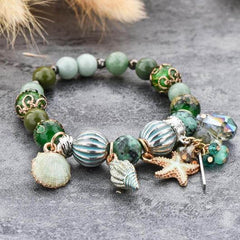 National Style Black Natural Stone Shell Beach Bracelet Jewelry