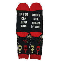 OF WINE printed rubber red and black socks