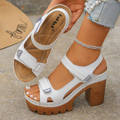 Thick Soled Straight Strap Sandals For Women