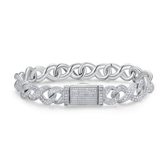 A Luxurious And Fashionable Minimalist Jewelry Bracelet Featuring Top-quality Moissanite, Made Of S925 Silver Electroplated With Platinum.