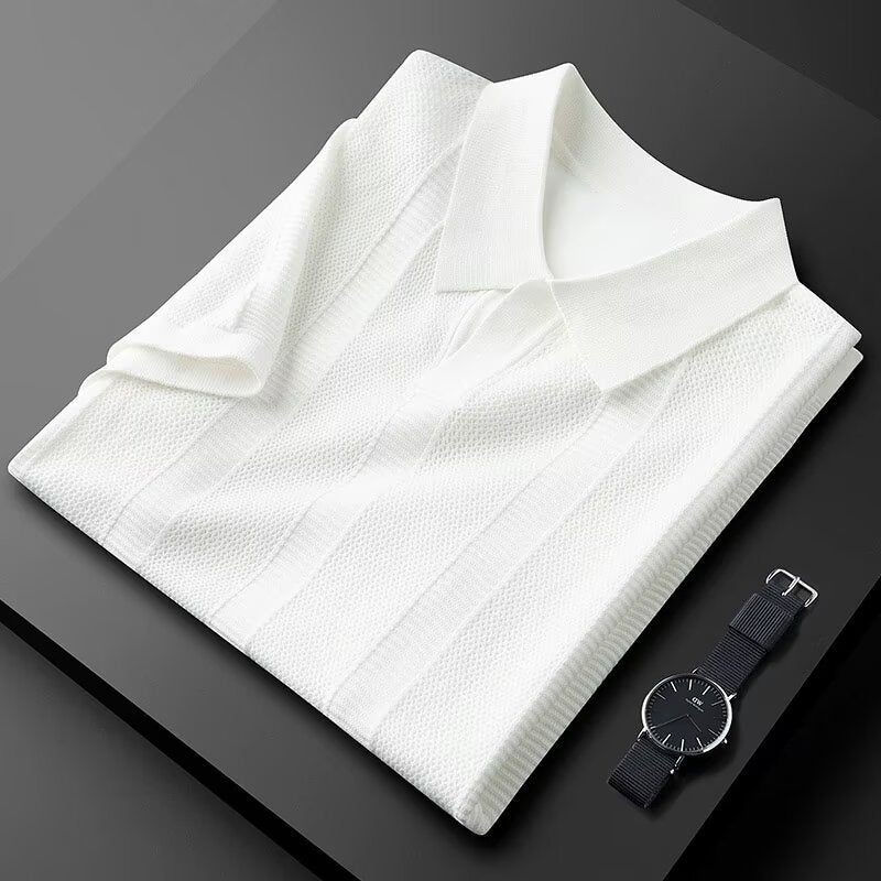 Men's Ice Silk Solid Color Short-Sleeve Top