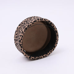 American-style Leopard-print Pillbox Hat Womens New High-end Design