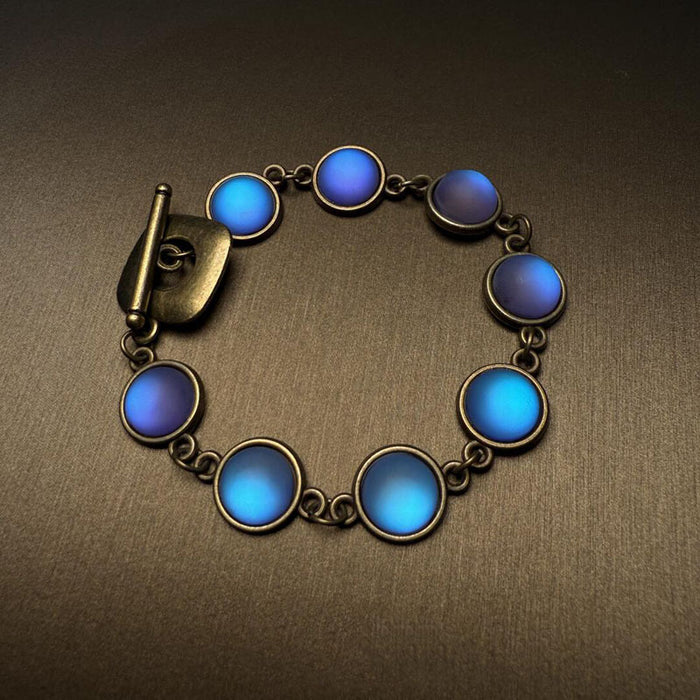 New European & American Vintage Blue Heavy-Duty Bracelet, Unique High-End Design, Elegant Stylish Versatile Women Jewelry
