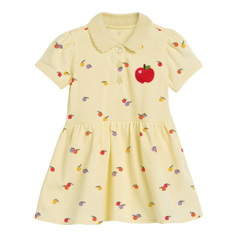 Fashion Girls POLO Short Sleeve Lapel Dress