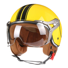 Women's Simple Printed Half-covered Electric Motorcycle Helmet