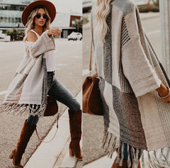Women's Tassel Sweater Sweater Shoulder Coat