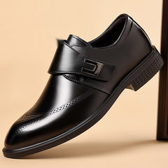 Mens Leather Shoes Made From Full-Grain Cowhide With A Pipe-Shaped Toe