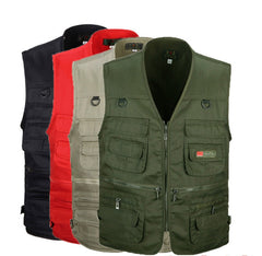 Fishing Vest Outdoor Work Clothes Tooling Foreign Trade Export Vest Shoulder Mountaineering Photography Polyester Cotton Cross-border Special Offer
