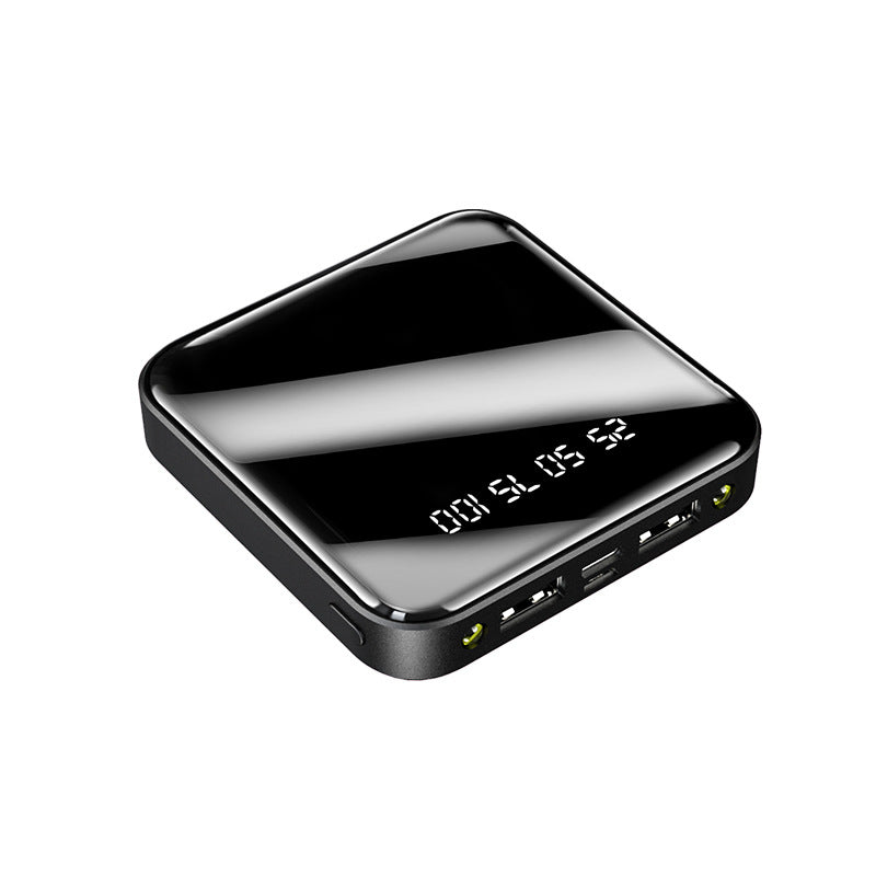 Mini-Powerbank 20000 mAh, tragbarer Powerbank mit Spiegel und Digitalanzeige