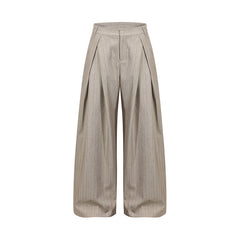 Sophisticated Relaxed-fit Wide-leg Casual Workwear Trousers