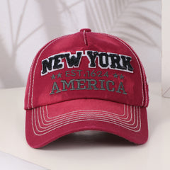Spring And Autumn Men's And Women's Style Baseball Caps With Fashionable NEW YORK Letter Embroidery. Versatile For Outdoor Cycling.