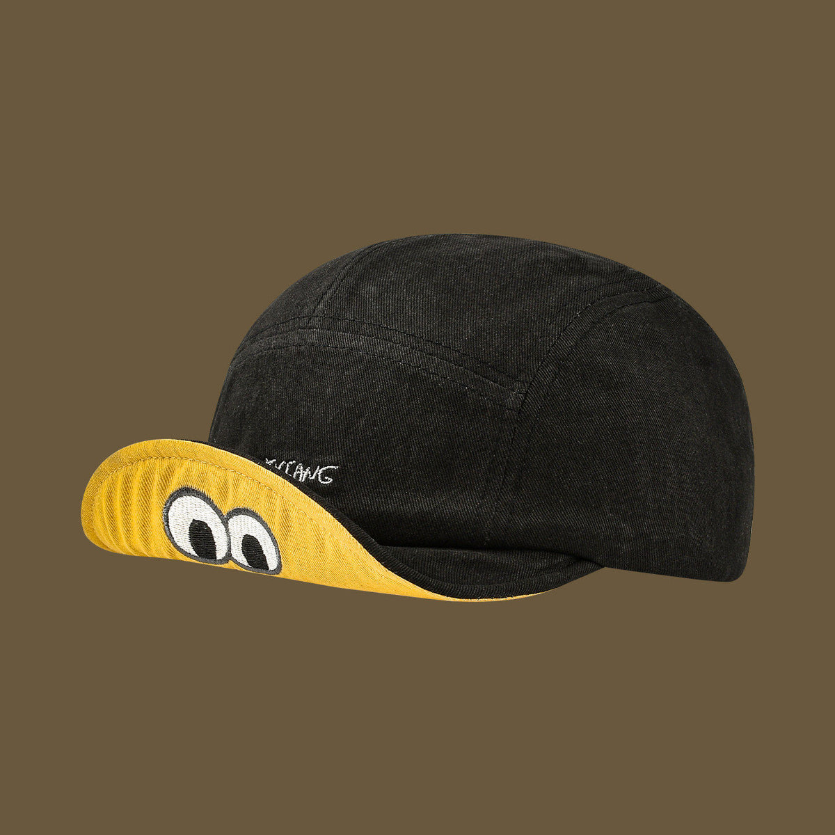 Spring And Summer Embroidered Cartoon Eyes Shapable Water-washed Dome-style American-style Funny And Cute Baseball Cap For Couples, For Date, Shopping, Outdoor Outings.