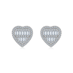 A Luxurious And Fashionable Minimalist Jewelry Earring Set Featuring Top-quality Moissanite Stones, Made Of S925 Silver Electroplated With Platinum.