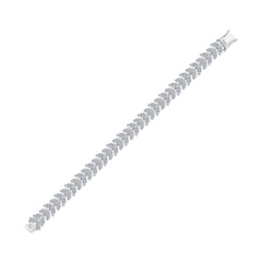 A Luxurious And Fashionable Minimalist Jewelry Bracelet Featuring Top-quality Moissanite, Made Of S925 Silver Electroplated With Platinum.