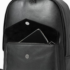 Full-grain Leather Backpack With Large Capacity For Laptops