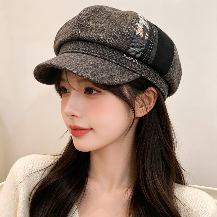 Arrival British-Style Retro Pattern Octagonal Beret For Women