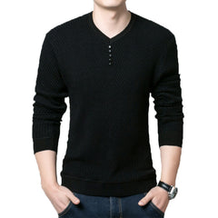 Men's sweater Korean round neck striped sweater