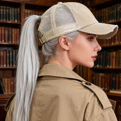 Solid-color, Frayed, Washed-out, Distressed, Mesh-patterned Cap - A Trendy, Youthful, Versatile Baseball Cap That Suits Both Daily Commuting And Outdoor Activities.