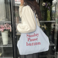 Large-Capacity Letter-Striped New Tote Bag