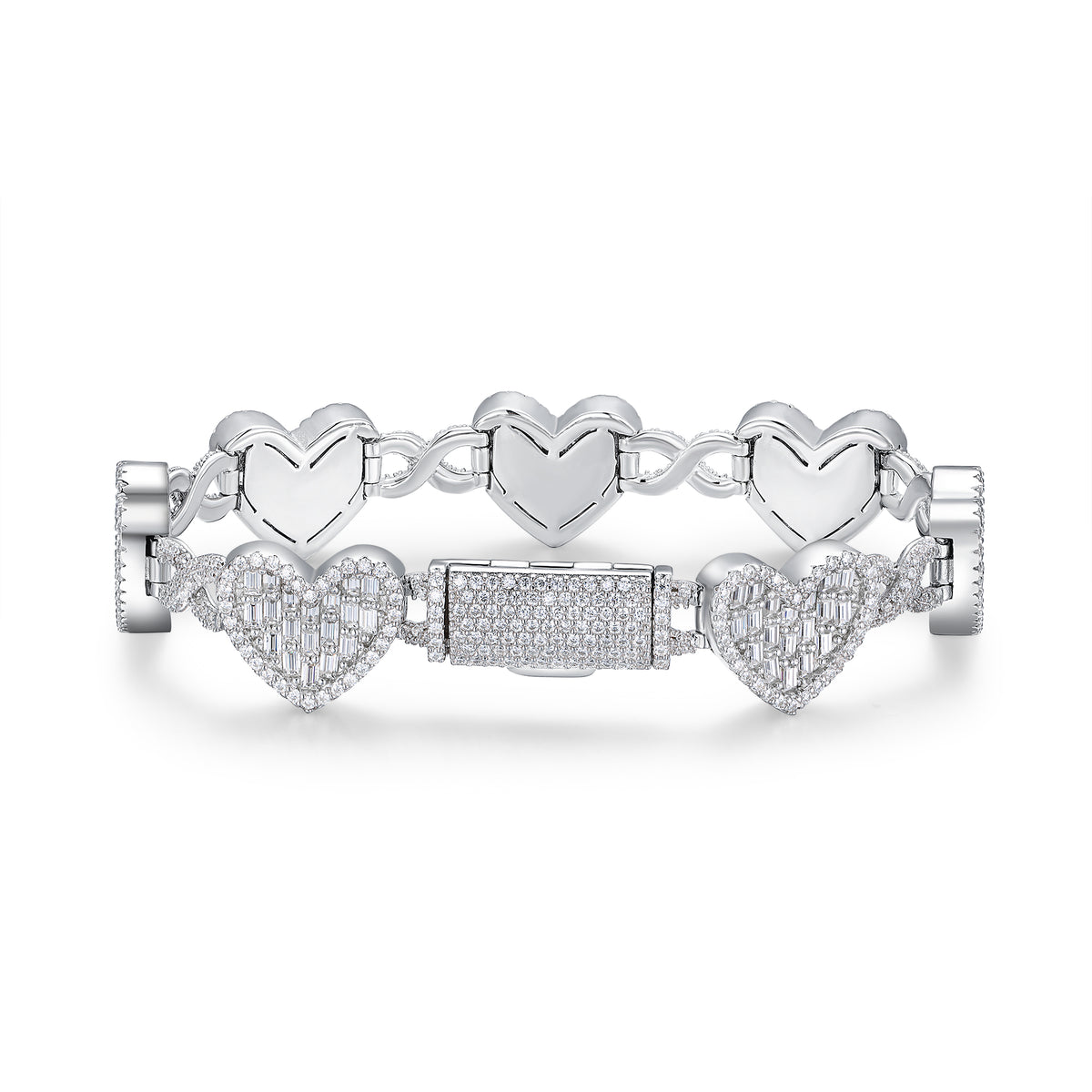 A Luxurious And Fashionable Minimalist Jewelry Bracelet Featuring Top-quality Moissanite, Made Of S925 Silver Electroplated With Platinum.