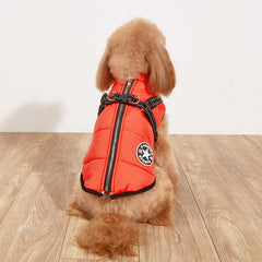 Pet Warm Dog Cotton-padded Clothes Fleece-lined Thickened Reflective Gallus