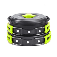 Kit de cuisine de camping, ensemble de cuisine extérieure, équipement en aluminium, casserole extérieure, vaisselle de voyage, cuisine pour la randonnée, le pique-nique et le barbecue