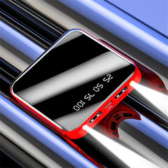 Mini-Powerbank 20000 mAh, tragbarer Powerbank mit Spiegel und Digitalanzeige