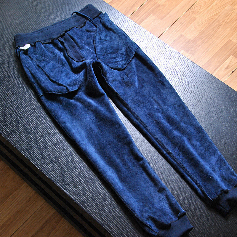 Men's velvet warm knitted sweater pants