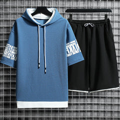 Loose Short-sleeved Hooded Sweater For Teenagers