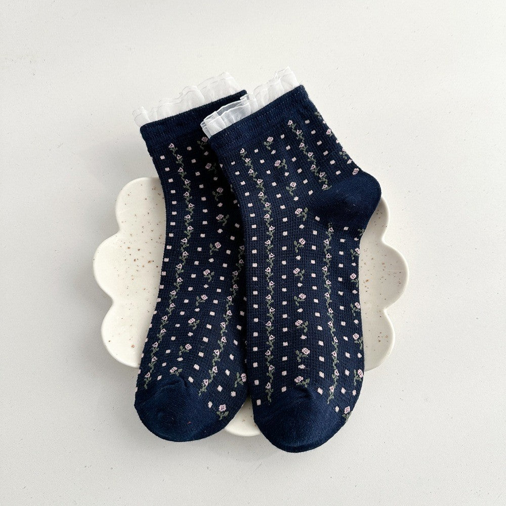 Summer Short Thin Cute Flower Lace Casual Boat Socks