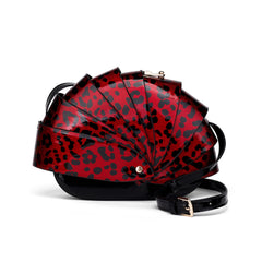 Leopard-print Patent Leather Womens Shoulder Bag