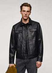 Men's Faux Leather Biker-style Jacket