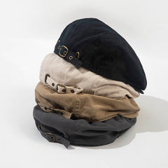 Personalized Fashion Short Brim Silver Buckle Cap