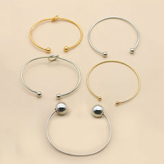 Punk Style Round Bead Knotted Bracelet Set