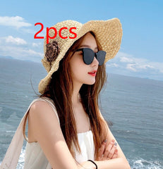 Lace Straw Sun Hat For Women