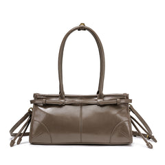 Casual All-Match Vintage Oil Wax Leather Handheld Underarm Bag