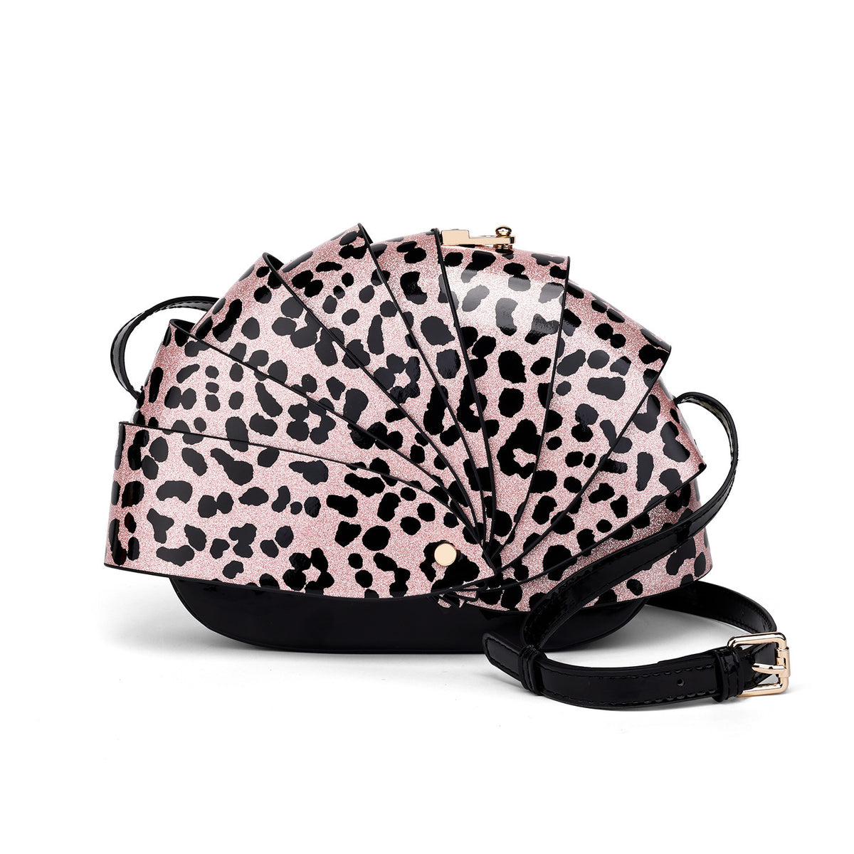 Leopard-print Patent Leather Womens Shoulder Bag