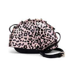 Leopard-print Patent Leather Womens Shoulder Bag