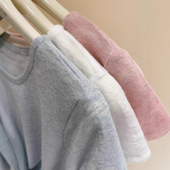 Korean-style Buttoned Crossover Hem Short-sleeve T-shirt
