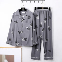 Minimalistischer Herren-Loungewear-Pyjama mit langen Ärmeln