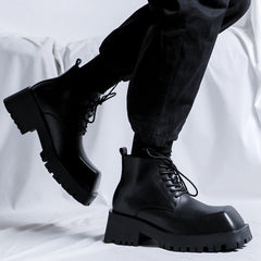 Men's British-style Thick-Soled Formal Shoes Rhino-Horn Derby Style
