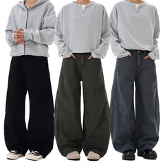 Men's American-style Retro Silhouette Cutaway Wide-Leg Pants