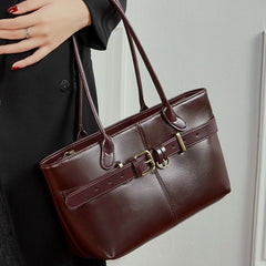 High-Quality Leather Fashionable Large-Capacity Commuter Shoulder Bag