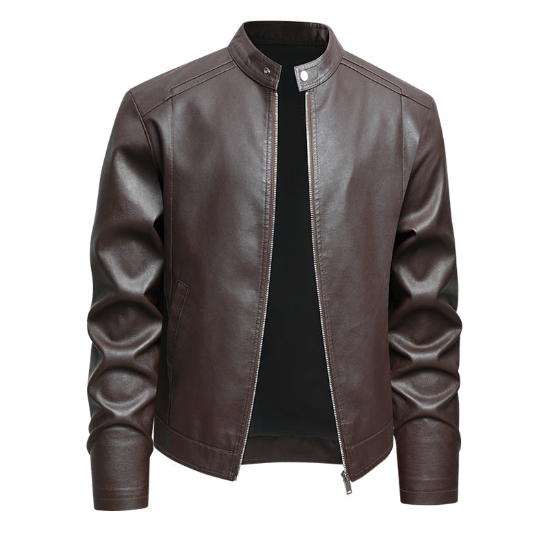 Men's PU Leather Jacket For Spring And Autumn