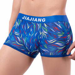 Colorful Silk Printed Boxer Briefs Men's Polyester